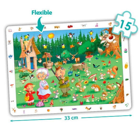 4 lankstūs stebėjimo dėlionės rinkiniai – klasikiniai pasakų paveikslėliai (Akros)