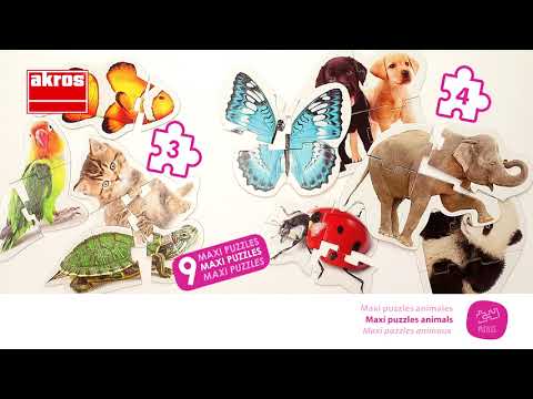 🐼 Gyvūnų siluetai – 9 maxi dėlionės