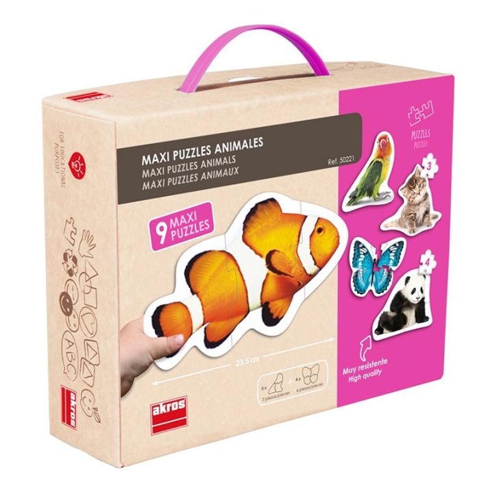 🐼 Gyvūnų siluetai – 9 maxi dėlionės