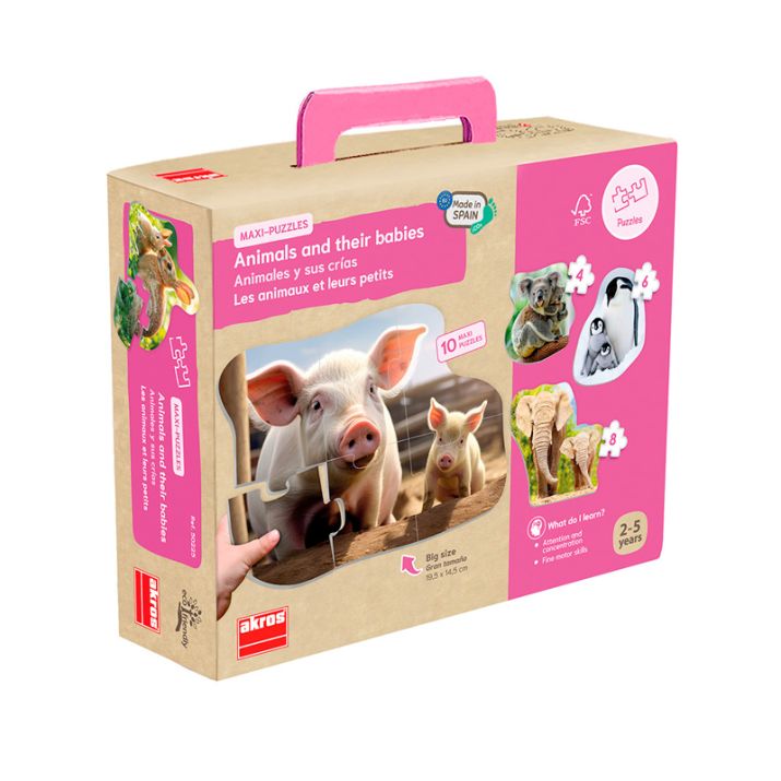 🐘 Gyvūnai ir jų jaunikliai – maxi dėlionės