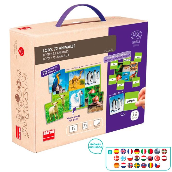 Linksmas loto žaidimas, kuriame pažinsi net 72 gyvūnus iš viso pasaulio! 🐧🦒🐢