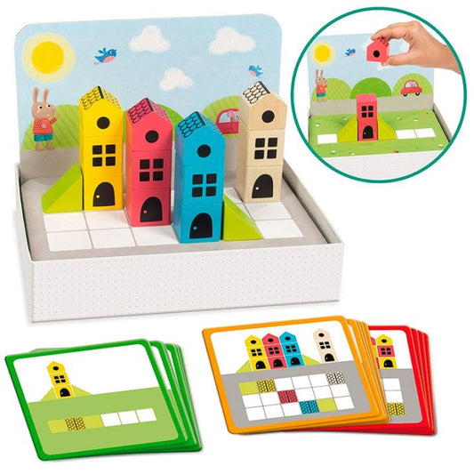 🧩 Logic City – medinių konstruktorių rinkinys 14 dalių vaikams