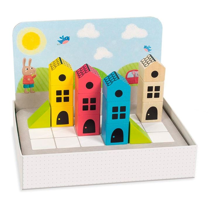 🧩 Logic City – medinių konstruktorių rinkinys 14 dalių vaikams