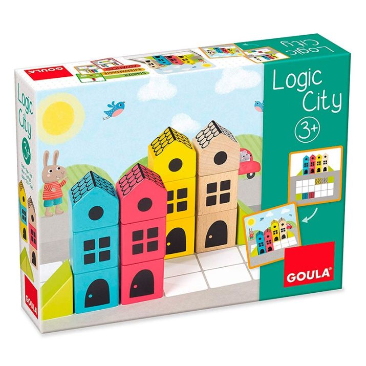 🧩 Logic City – medinių konstruktorių rinkinys 14 dalių vaikams