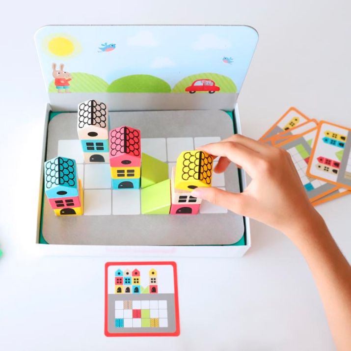 🧩 Logic City – medinių konstruktorių rinkinys 14 dalių vaikams