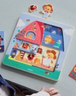 Medinė dėlionė Chez Moo – 3 lygių (Djeco) – 8 nuotrauka