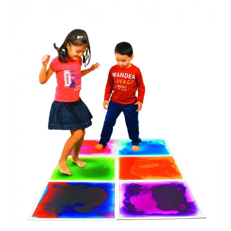 Sensory liquid large square floor tiles. 50 x 50 cm. set of 6 pcs.