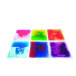 Sensory liquid small square floor tiles. 30 x 30 cm. set of 6 pcs.